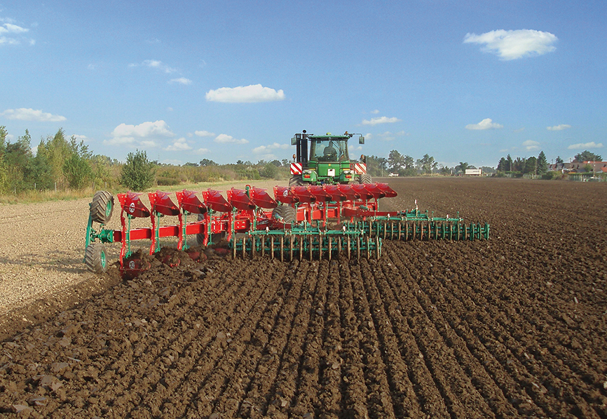 The right image is an example of conventional tillage